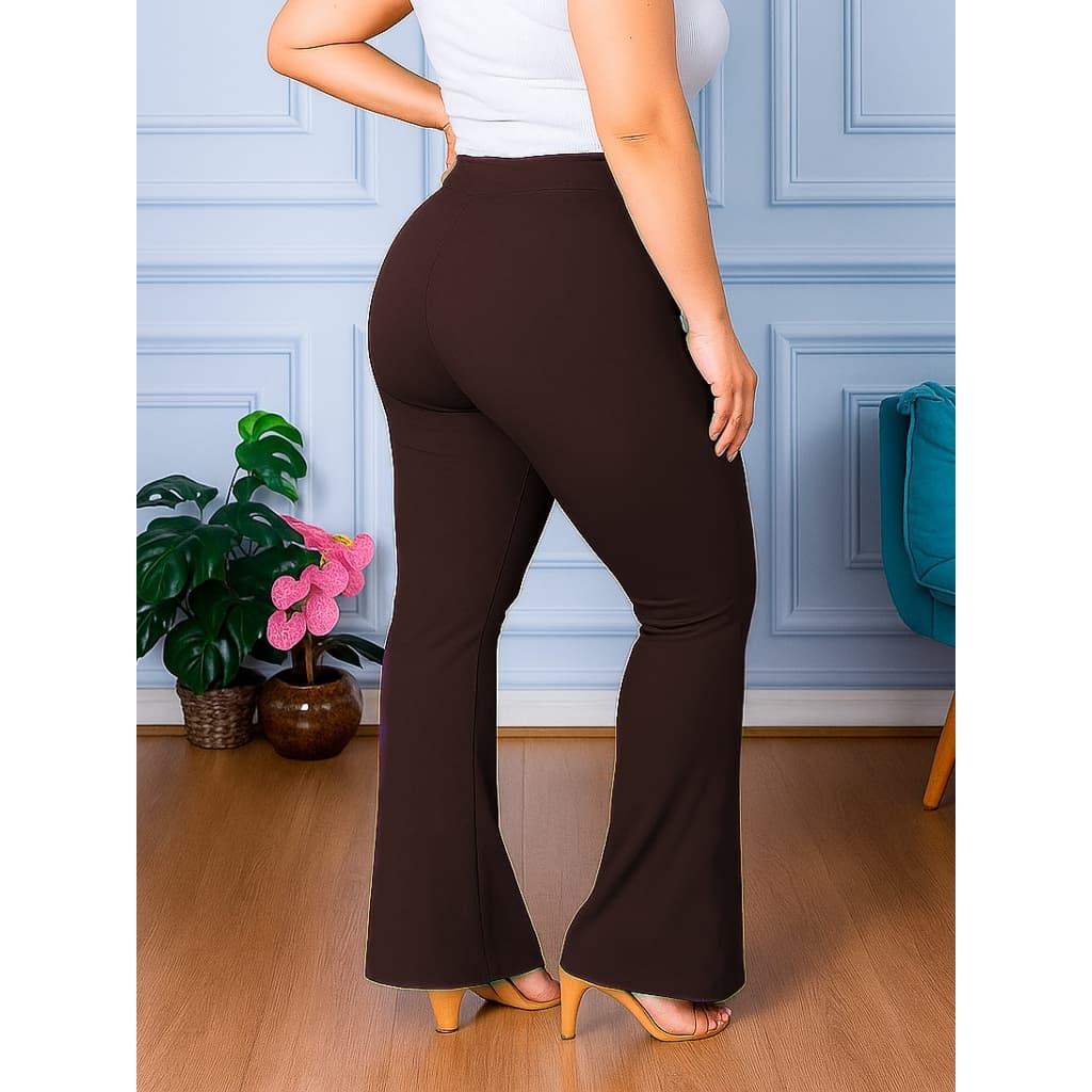 Calça Legging Leg Flare Bailarina Boca De Sino Plus Size