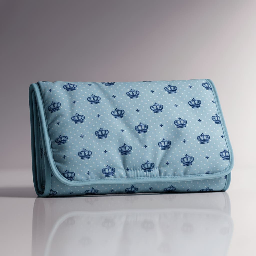 Trocador de Fralda Portátil Bebê Bebe Impermeável Dobrável com Tecido Estampado 100% Algodão