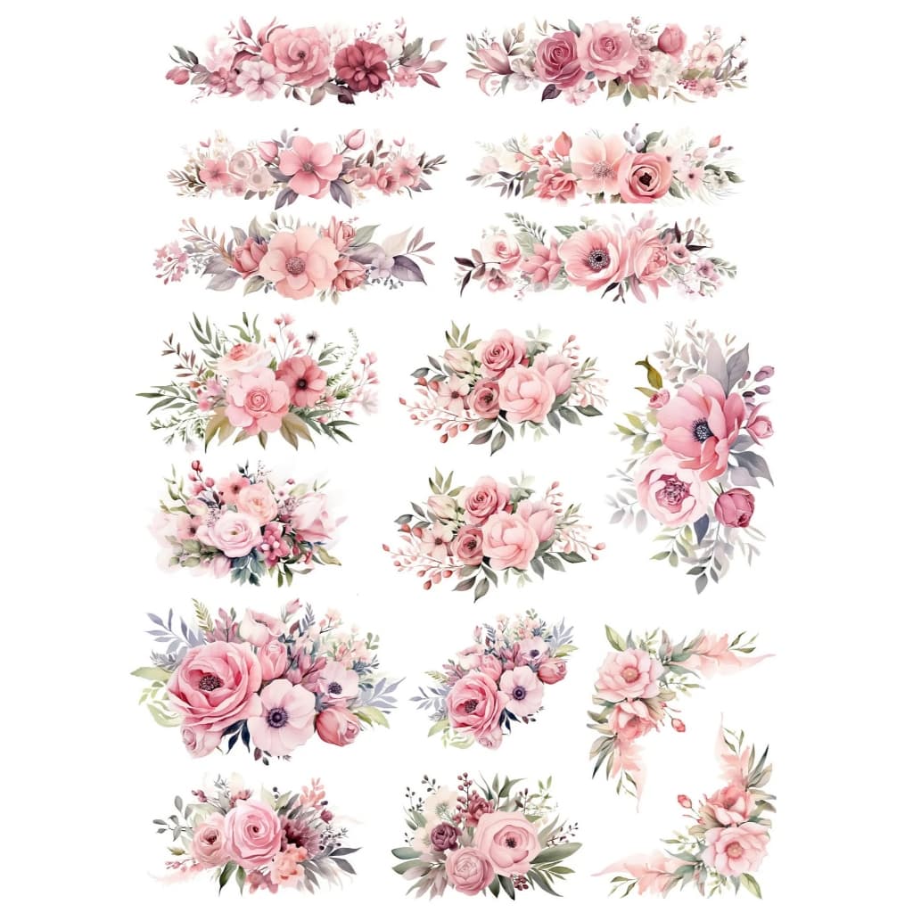 Decalque Porcelana Forno Caseiro Baixa Temperatura Rosas 03