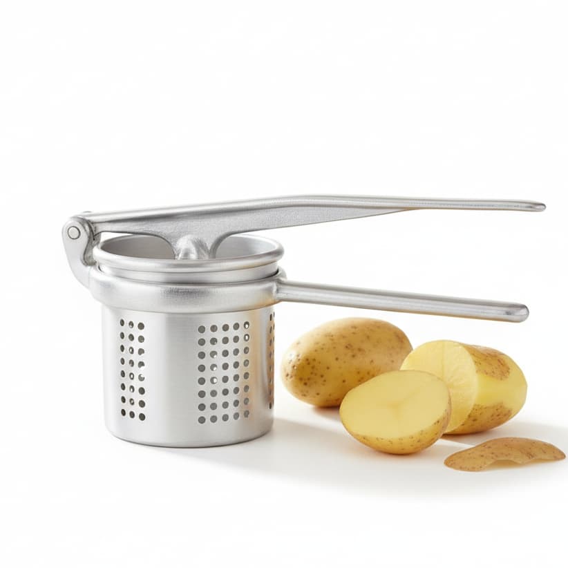 Espremedor de Batata Forte de Ferro Fundido 20CM Pure Nhoque Cozinha Casa Nova Amassador