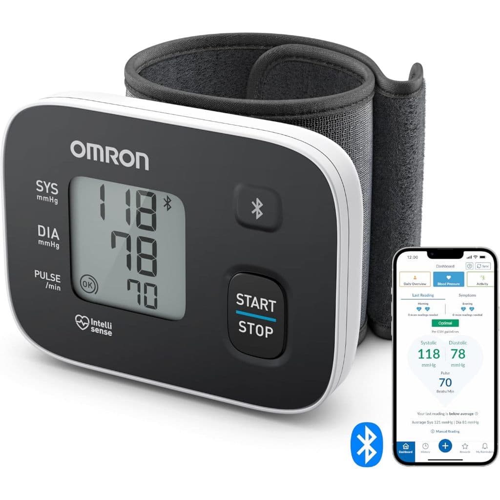 OMRON Monitor de Pressão Arterial de Pulso Bluetooth HEM-6161T2/ Evolução do HEM-6181