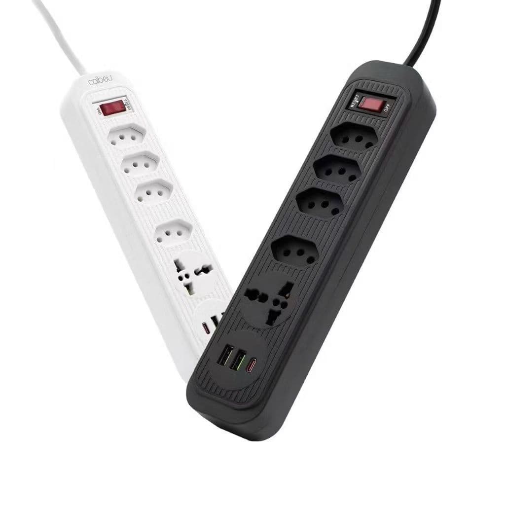 Régua Extensão Tomada Filtro De Linha 5 Tomadas Com UBS e type c