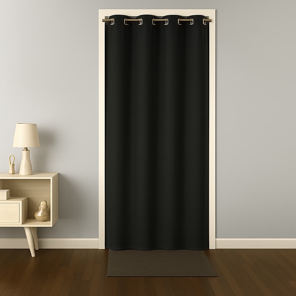 Cortina Porta Blackout PVC Corta 100% a Luz Blackout Sala Provador Quarto e Cozinha 1,40mts X 2,20mts