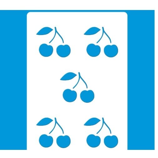 Stencil Mini Cerejinhas Molde Vazado Pintura Tecido Mdf Madeira Parede Camiseta Pano Prato