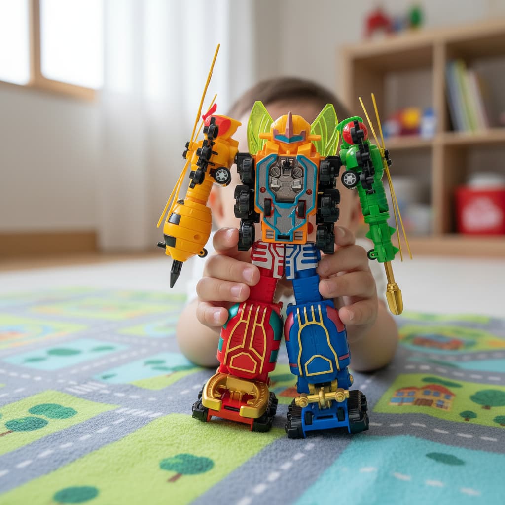 Brinquedo De Montar Menino Inseto Vira Robô Transformer