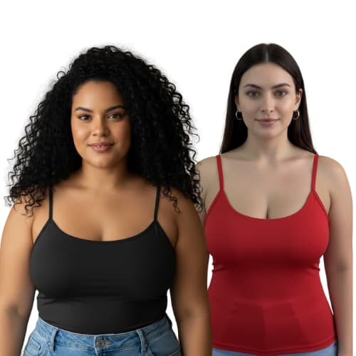 Kit 2 Regata De Alcinha Feminino Com Bojo Básico Suplex Tube Marrom Azul