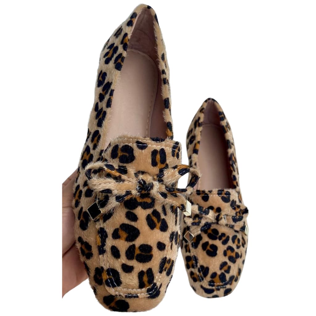 SAPATILHA FEMININA MOCASSIM FEMININO ONÇA COM LACINHO