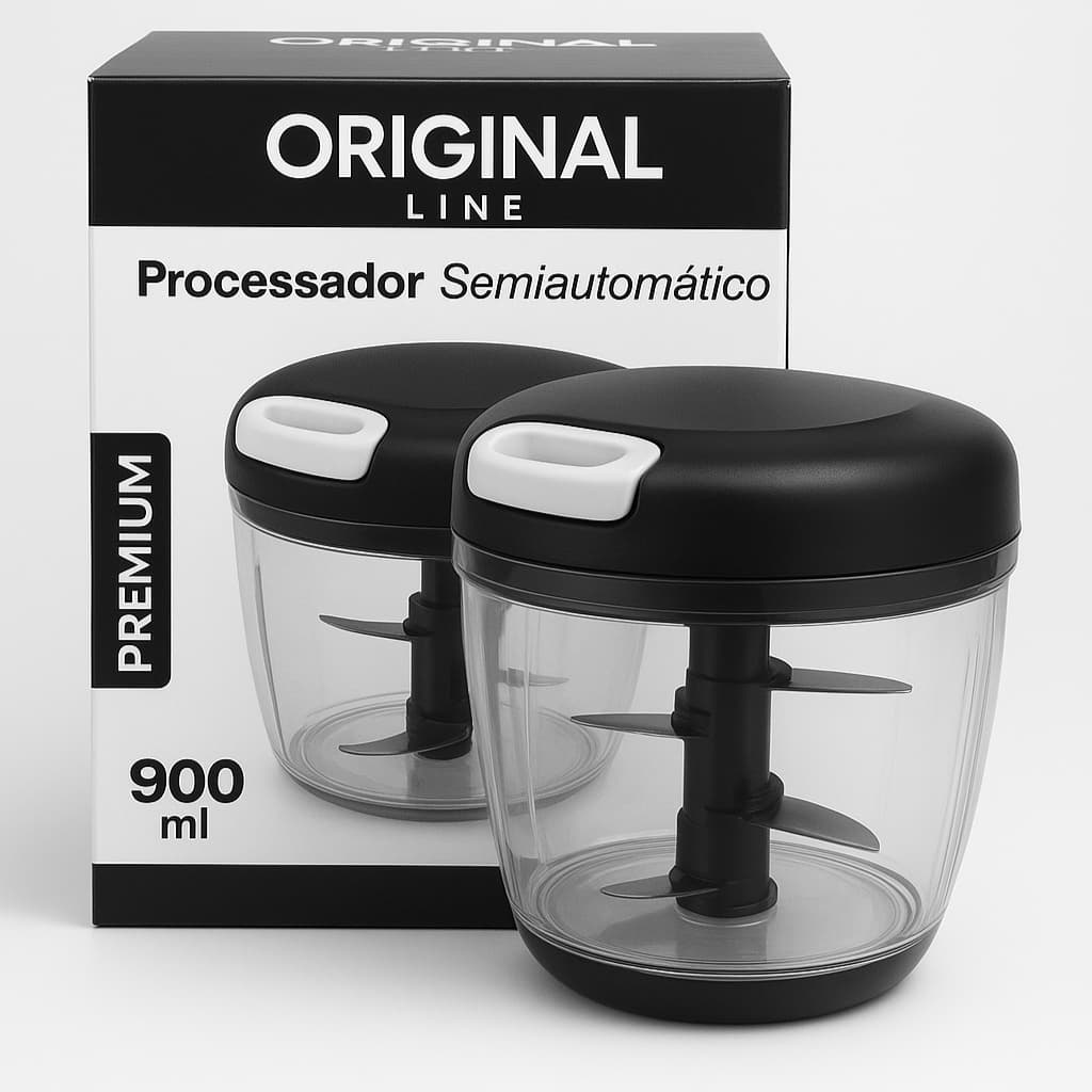 Processador Alimento Manual Grande 5 Lâminas Inox 900ml