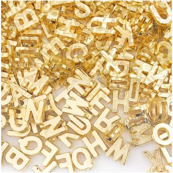 Letras Furo Passante Largo ABS 12mm Letra Sortida Artesanato Varios Modelos
