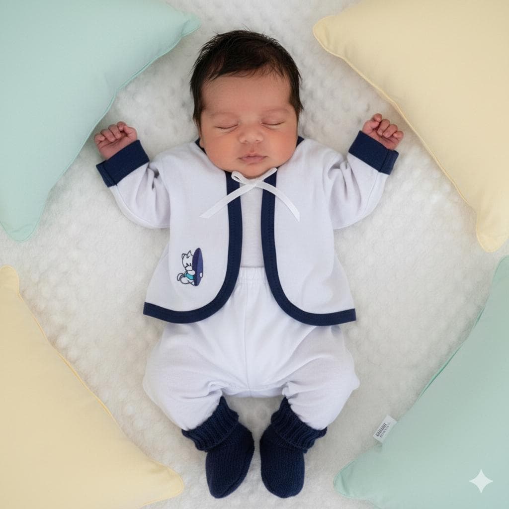Pagao Recem Nascido 03 peças Malha 100 Algodão