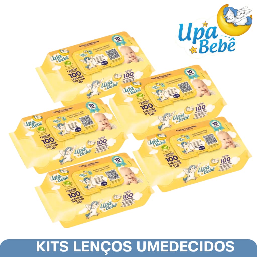 Kit Toalhas Lenços Umedecidas 1/2/3/4/5 Pacotes Higiene Bebe Pacote 100 Unidades