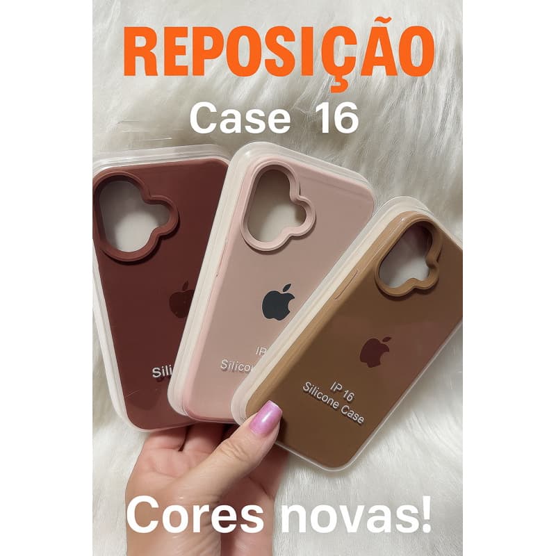 Capa de Silicone Premium Forrada  compatível com iPhone  16  – Case Macia Antirrisco, Toque Aveludado e Várias Cores