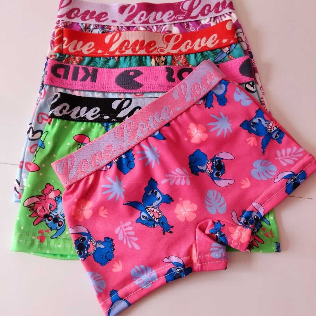 Calcinha Boxer |nfantil 10 ou 5 unidades Menina Shortinho de Microfibra com Cós Grosso