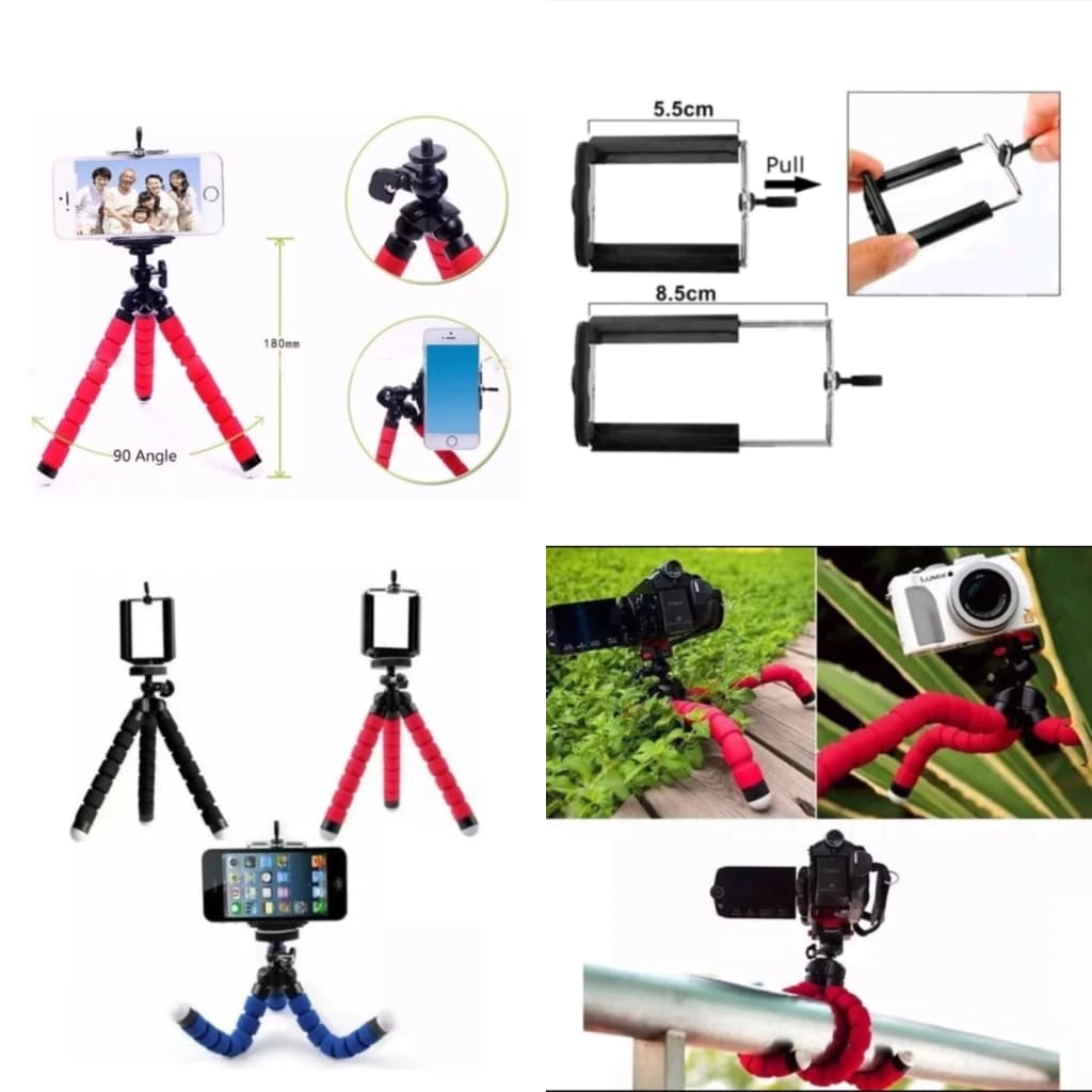 Mini Tripé Ajustável Universal Para Celular Com Suporte Flexível de Mesa Smartphone Monopé Escalavel 360