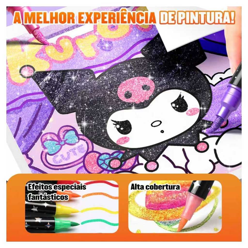 Marcador Glitter 12/24/36/48/72/96 Cores Metálico Cabeça de Ponta Dupla Brilhante Caneta Colorir Bob