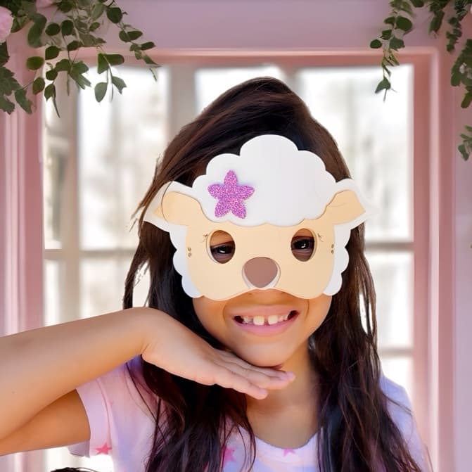 kit Máscara OVELHA, EVA, PARA IGREJA, PÁSCOA, LEMBRANCINHAS, CRIANÇA, DECORAÇÃO