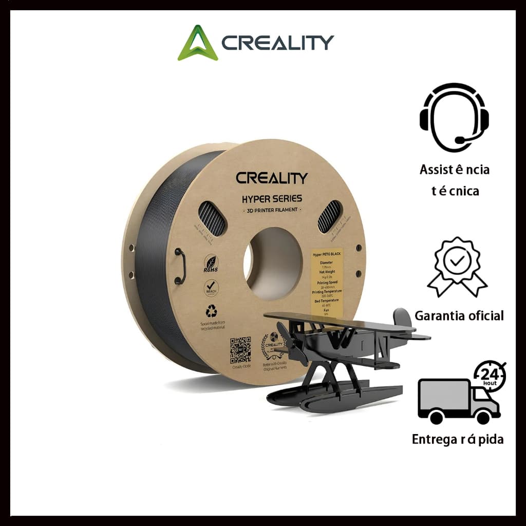 Creality Hyper PETG Filamento Impressora 3D oficial 600mm/s 1.75mm 1Kg Qualidade superior