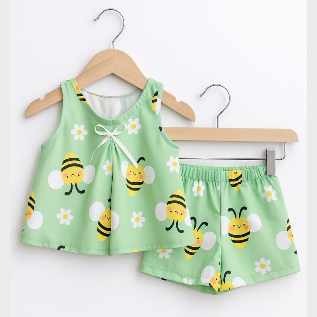 conjunto infantil  regata +short menina estampa colorida moda verão tecido leve