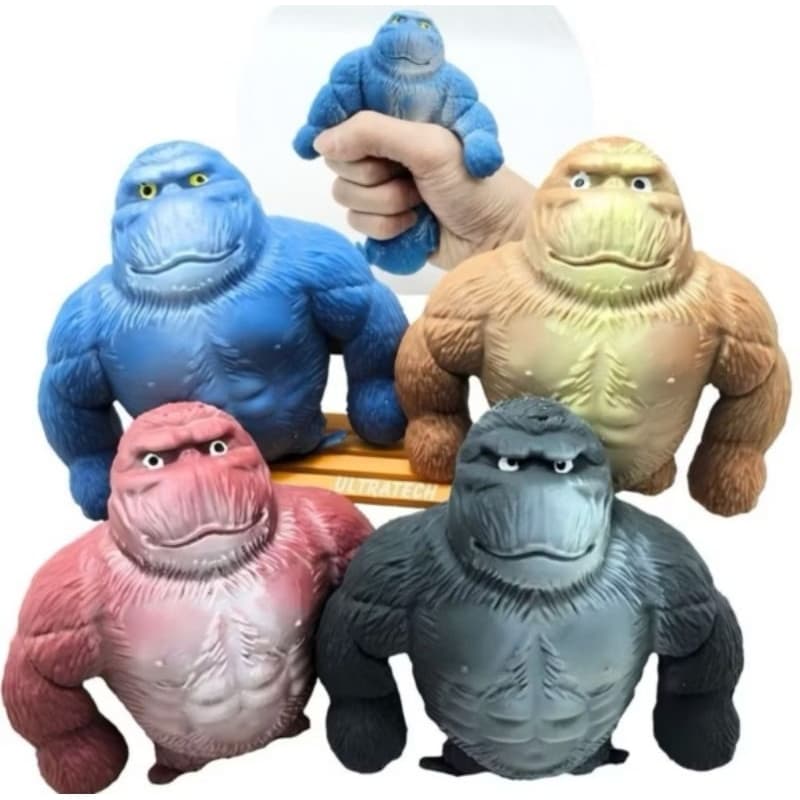 Macaco Gorila Estica e Esmaga  Antiestresse Divertido e Relaxante