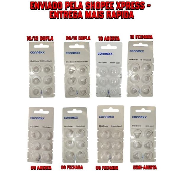 ENVIO RÁPIDO Kit 6 Olivas Tipo Click 2.0 Compatível Aparelho Auditivo