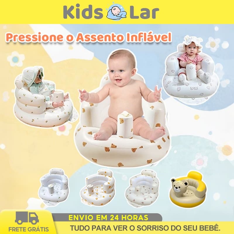 Pressione o Assento Inflável Assento de Banheira para Bebê Recém Nascido Apoio para Banho Seguro e Confortável