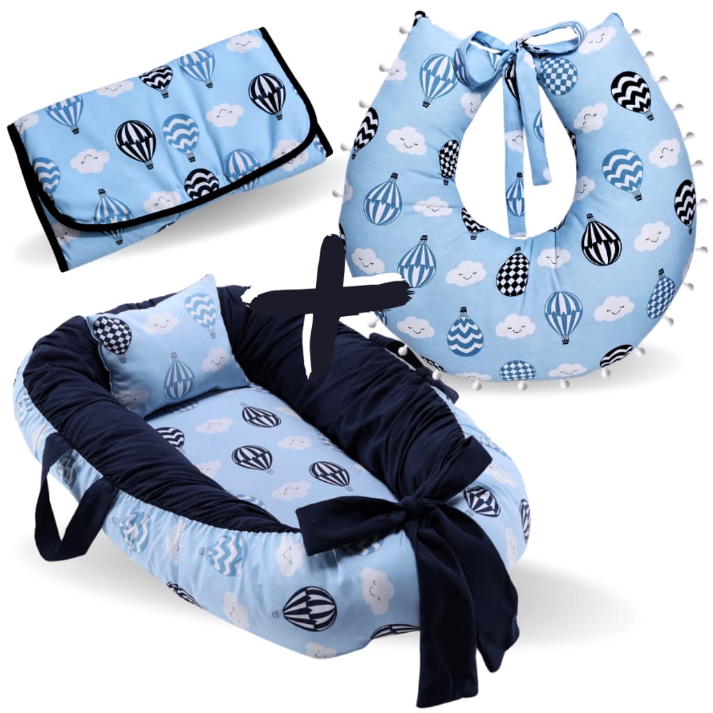 Kit Ninho Redutor+ Almofada Amamentação + Trocador Portatil Impermeável Dobrável 100% Algodão