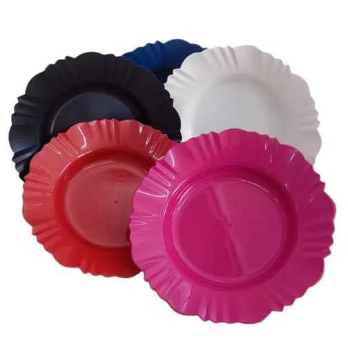 Prato Fundo Pétala Refeição; Kit de 8,10,16 ou 24 Pratos(Plástico). Almoço/Jantar.