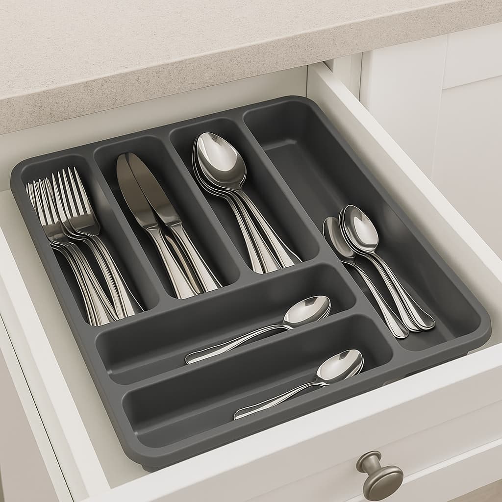 Porta Talher De Gaveta Com Divisórias Organizador Cozinha Separador Talheres Versátil