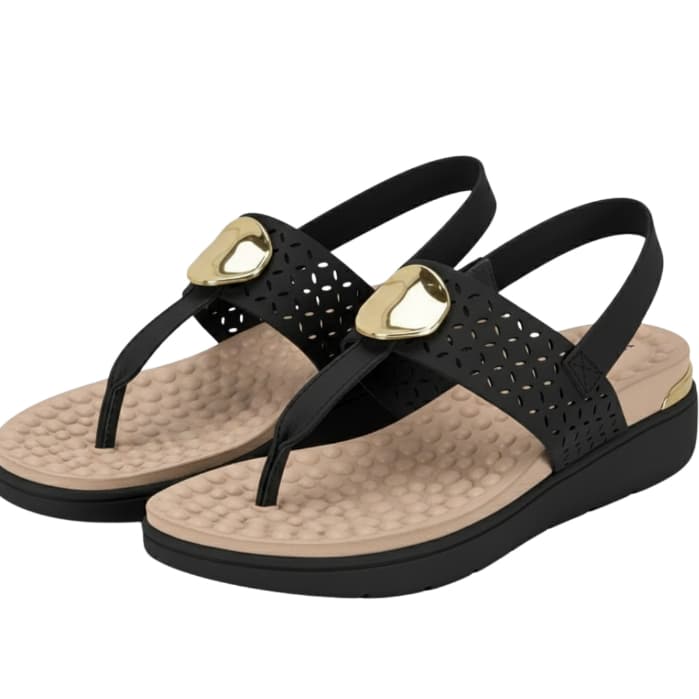 Sandalia Modare Feminino Anabela Ortopédica Com Pedra