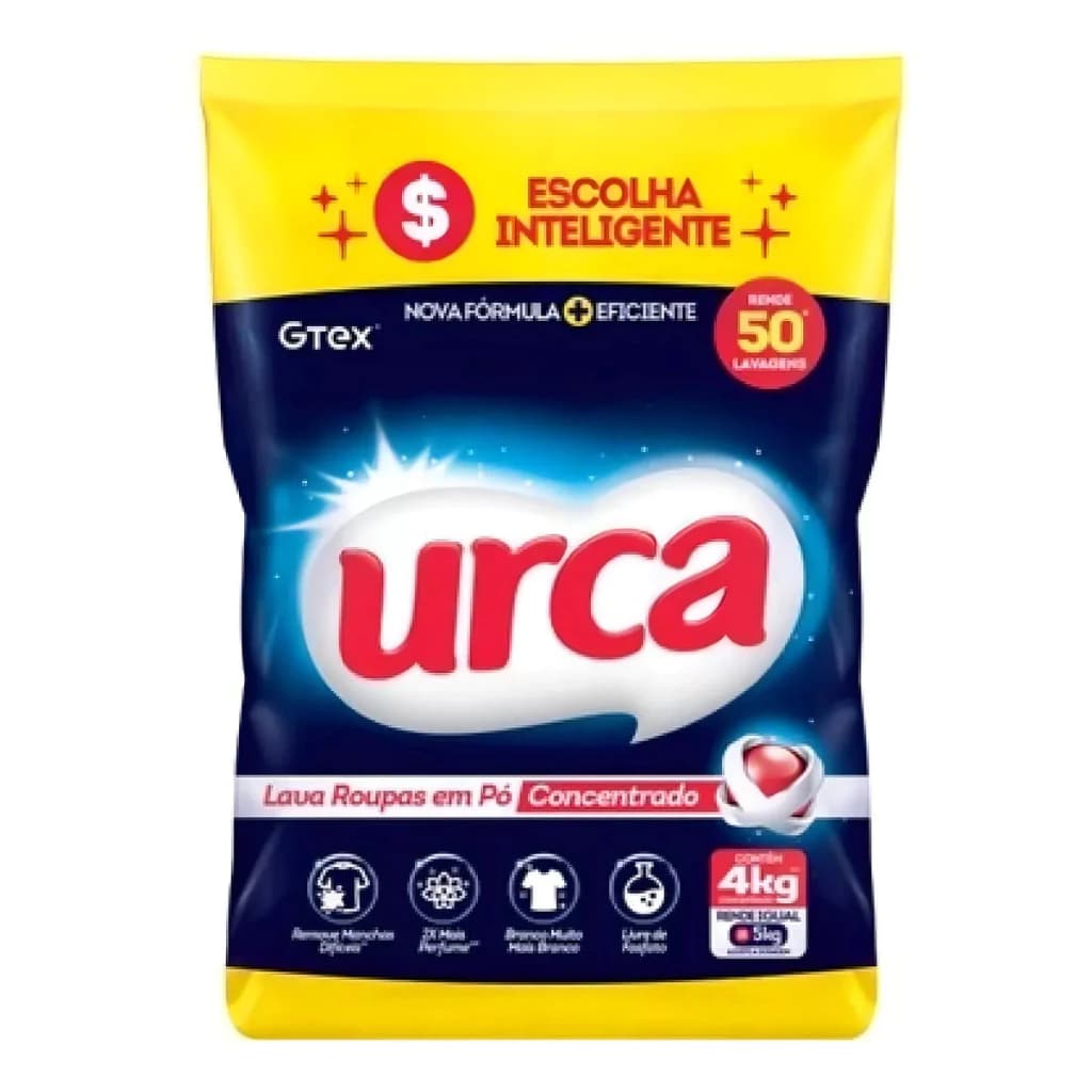 Lava Roupas Pó Concentrado Urca Sachê - 4kg