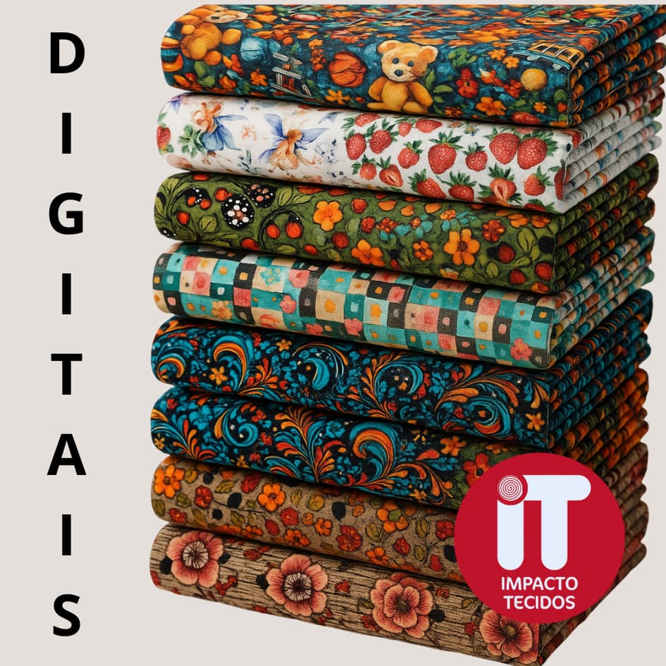 Tecido Estampas DIGITAIS | Tricoline 100% Algodão 50cm x 1,50