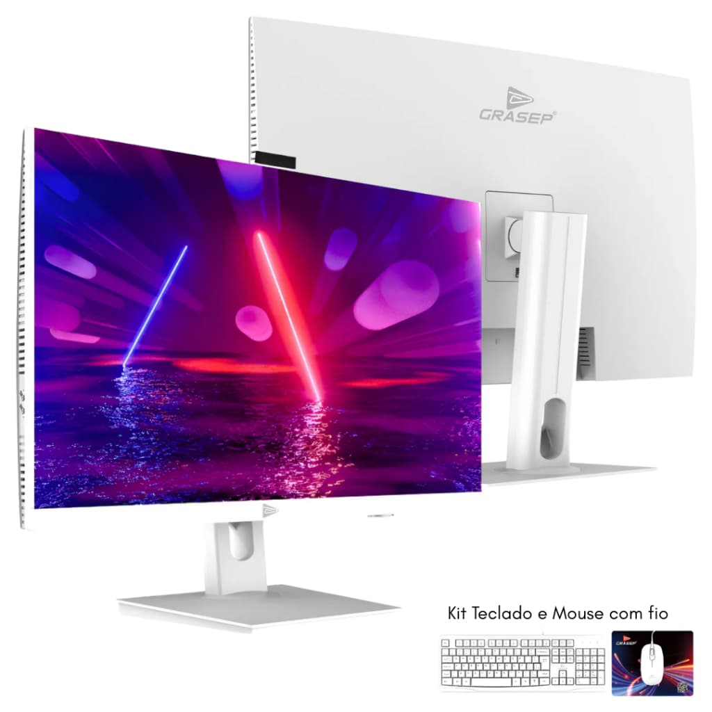 Computador All In One Tela 23.8″ Full HD Core i5 16GB SSD 256GB Wi-Fi Windows 11 Pro Webcam Branco