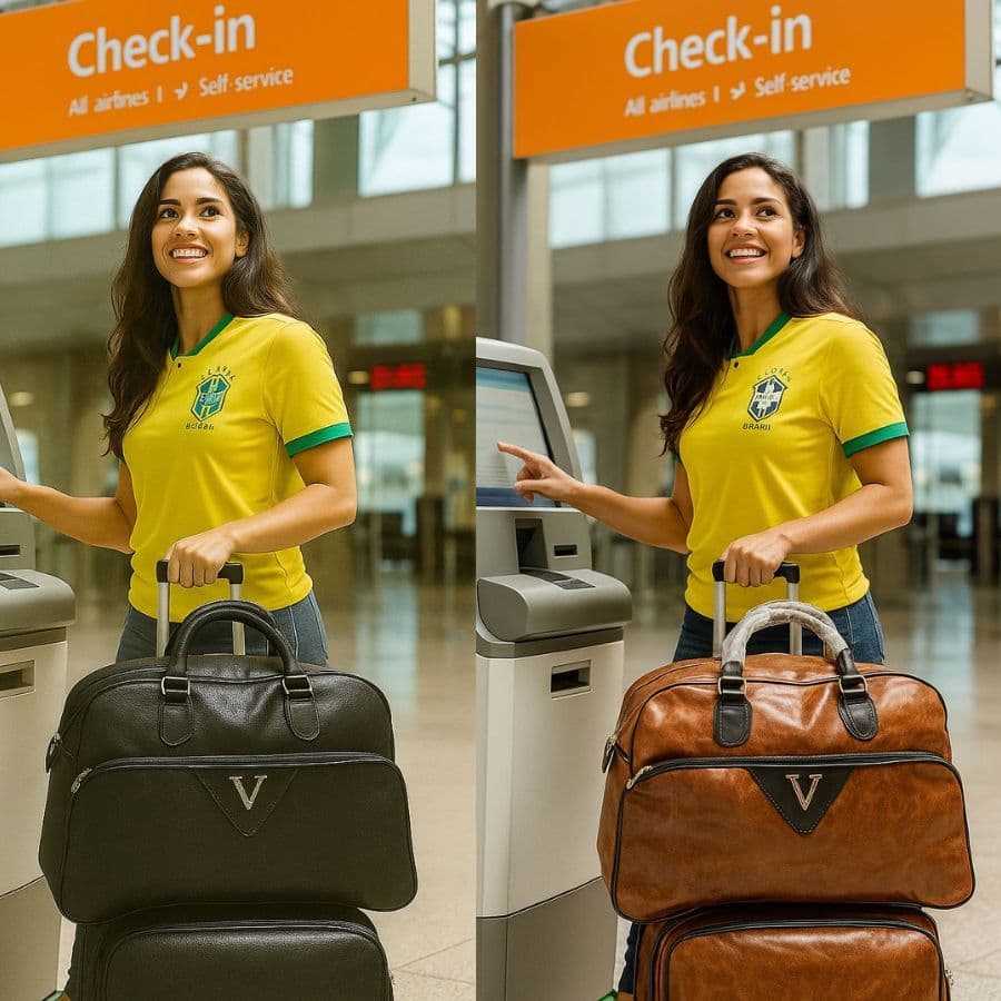 Mala Grande De Couro Impermeável Dois Zíper - 10433: Sua Companhia Indispensável para Viagens