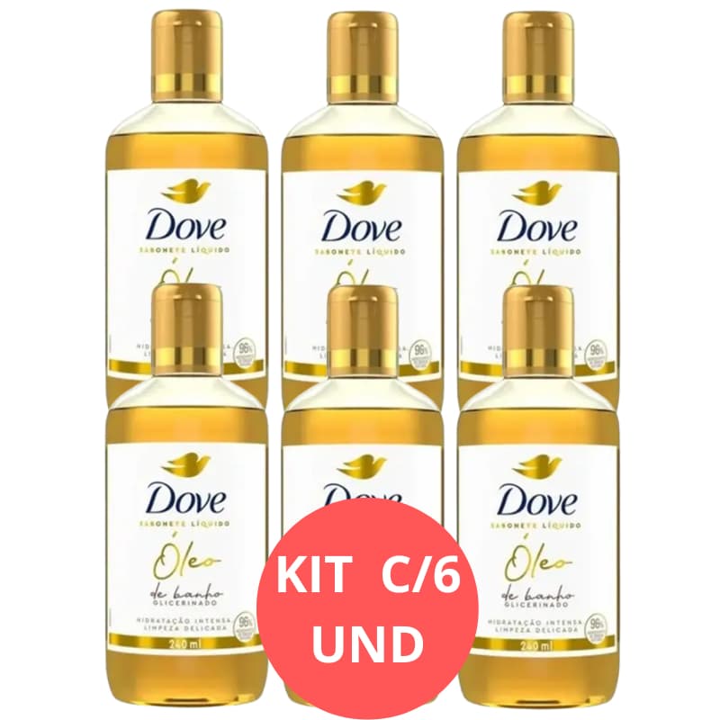 Kit C/6 Óleo de Banho Dove 240 mL