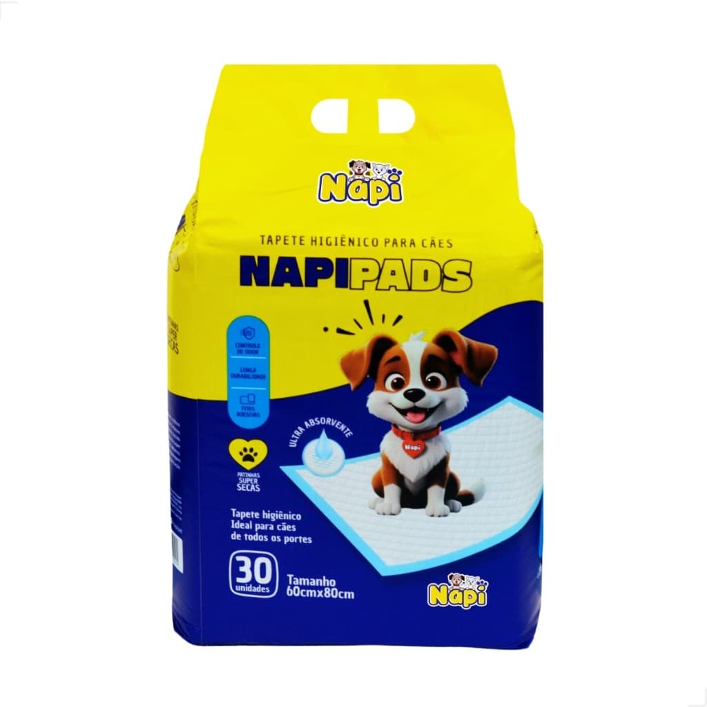 Tapetes Higiênicos 80x60 60 unidades Napi Pads para Cachorro Pets Grande Ultra Absorção