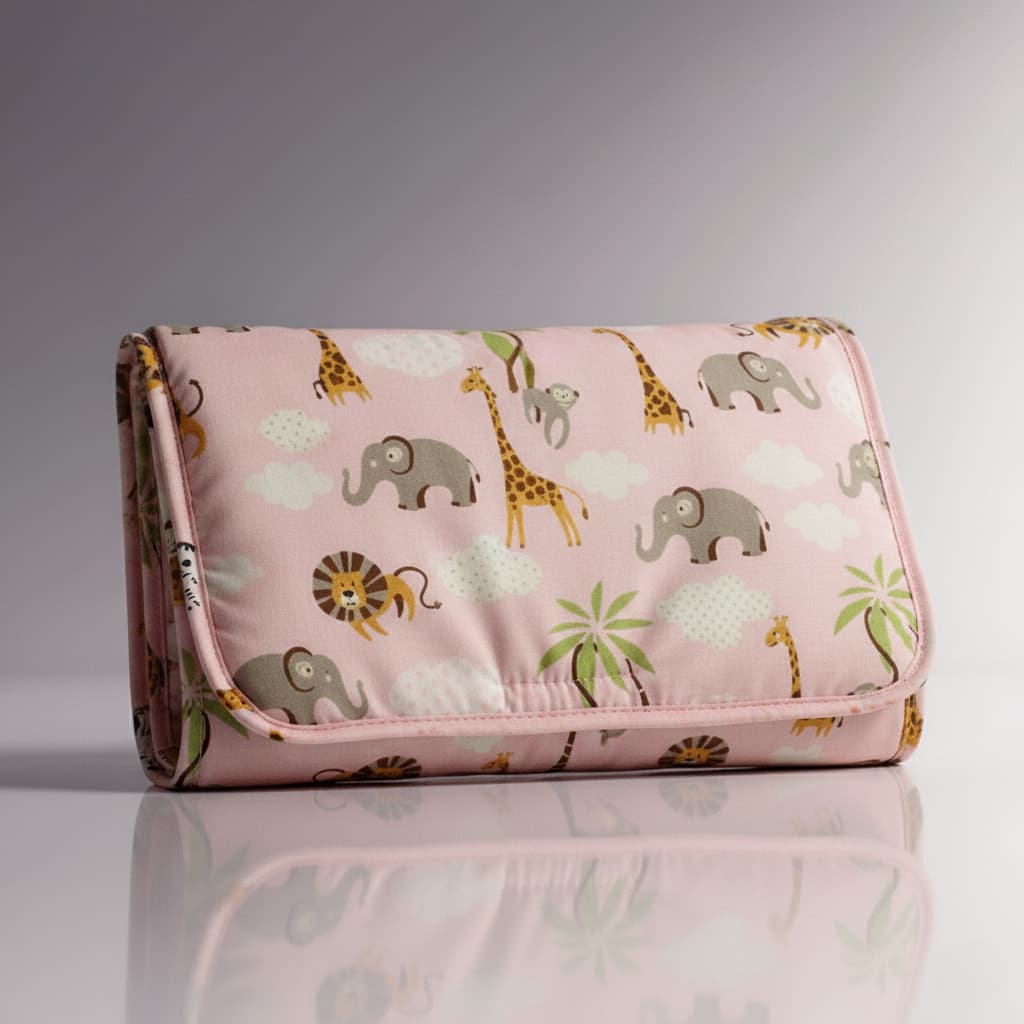 Trocador de Fralda Portátil Bebê Bebe Impermeável Dobrável 100% Algodão Acolchoado Bolsa com Bolso