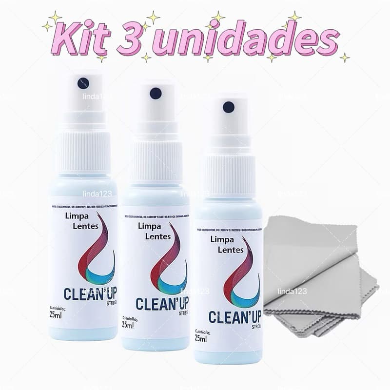 Kit Limpa Óculos Celular Limpa Lentes Limpa Tela TV Notebook com Flanelas