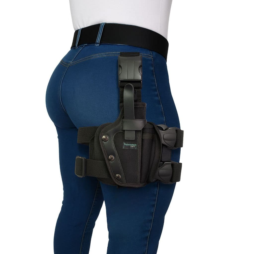 Coldre Tático Robocop Preto – Ajustável Cintura/Perna | Lado Direito (Destro)