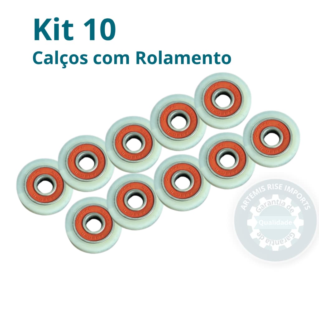 Kit 10 Calços com Rolamento 608RS 30mm para Ventilador 30 cm e 40 cm - Compatível
