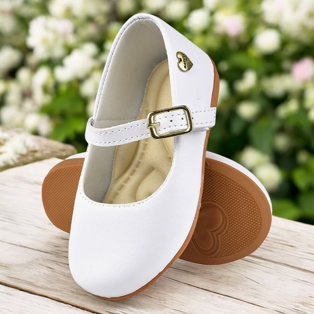 Sapatilha Infantil de Menina Sapato Boneca Sintético Liso Dama Daminha