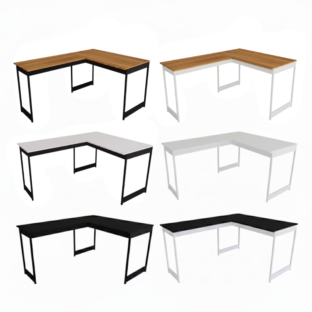 Mesa Em L Estilo Industrial Escrivaninha De Canto Escritório Estudo Beni Camaleão