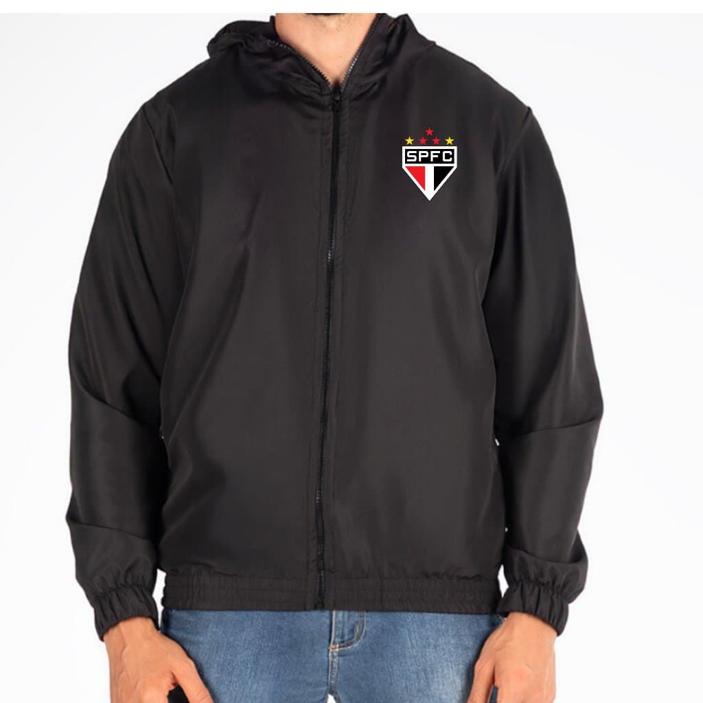 Jaqueta Tricolor Corta Vento São Paulo Impermeável Masculina Refletivo  Ultra leve com Capuz Ziper e Bolso