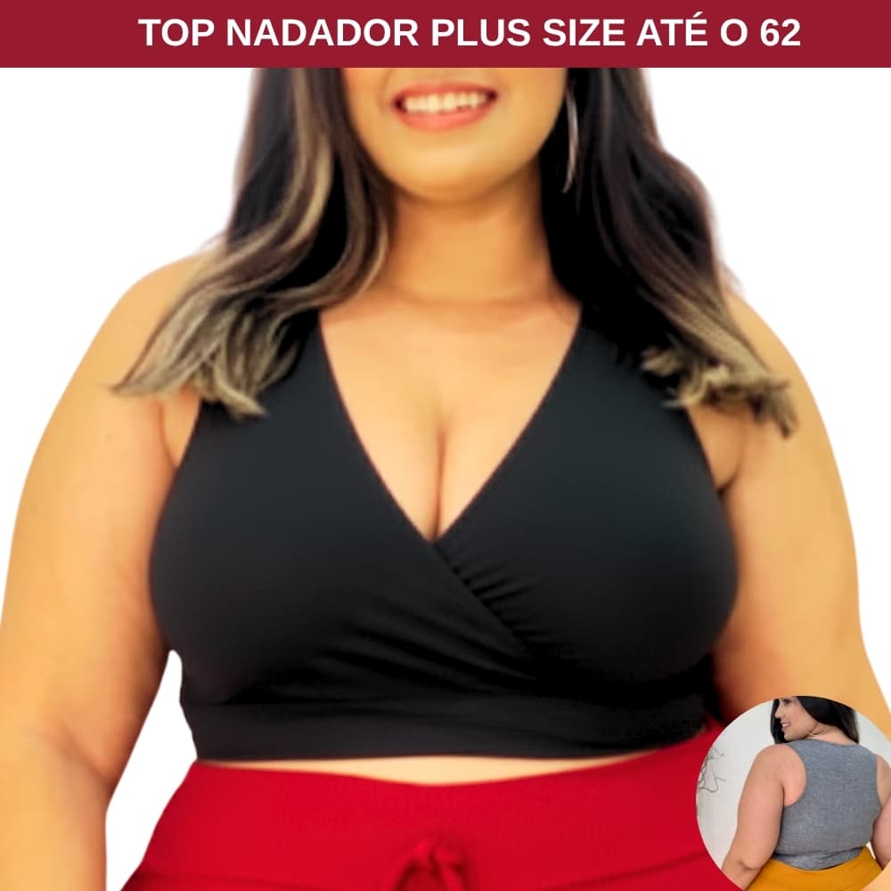 Top Fitness Plus Size Feminino de Suplex Treino Academia Zero Transparências.