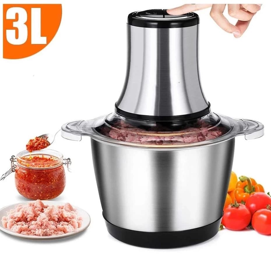 Picador De Alimentos Moedor De Carne 2L ou 3L Mixer Elétrica Processador Cozinha Casa Alho - 110v ou 220v- NO BRASIL