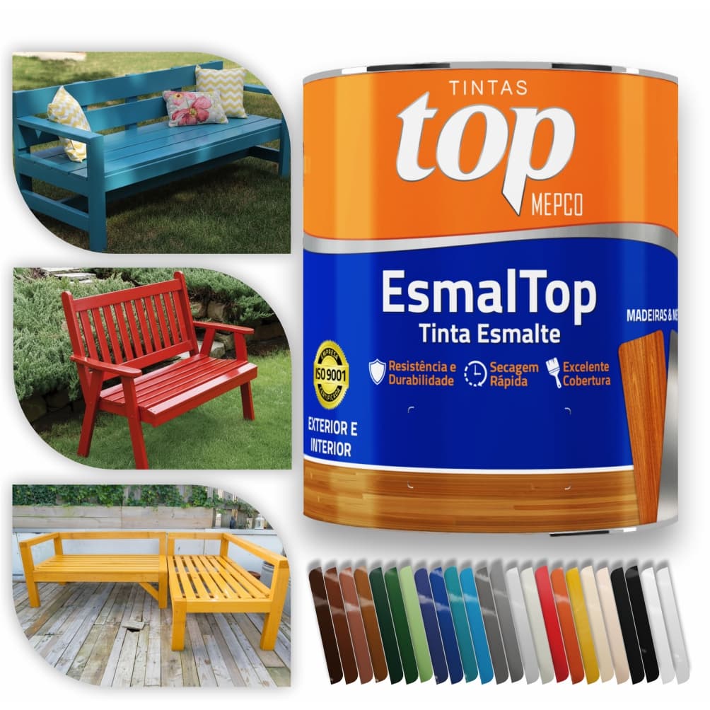 Tinta Esmalte Sintético Brilhante 900ml – Base Solvente, Alta Cobertura e Proteção | Metal e Madeira