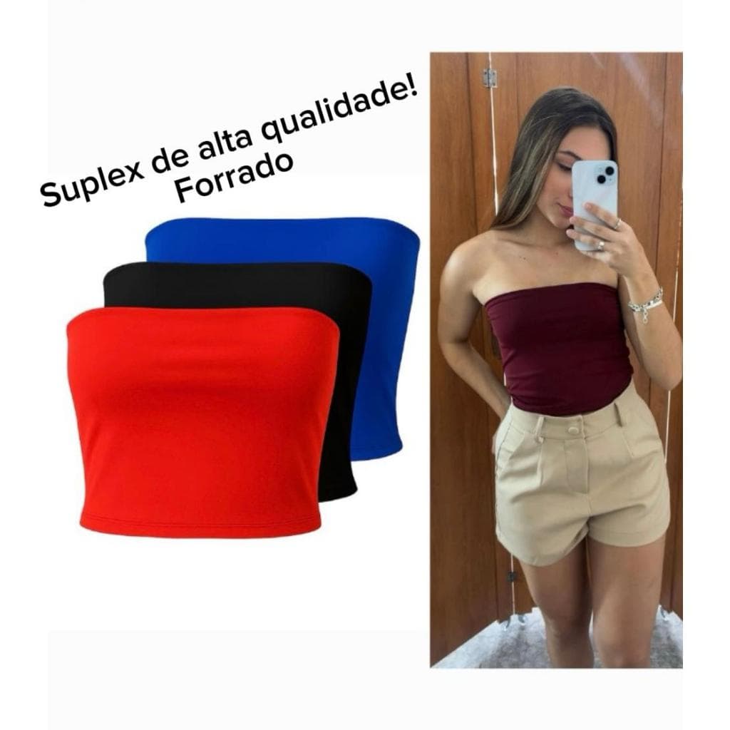 Top Tube Básico Feminino Tomara que Caia Tubinho suplex