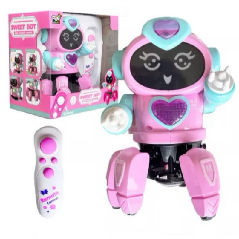 Brinquedo infantil robô com controle remoto, andar pra frente e trazer som e luz.