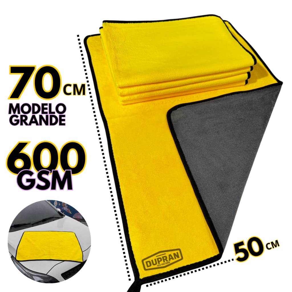 1 - 3 e 5 SUPER Toalhas Microfibra 50x70cm Tolha Dupla Limpeza geral pano limpeza automotiva panos