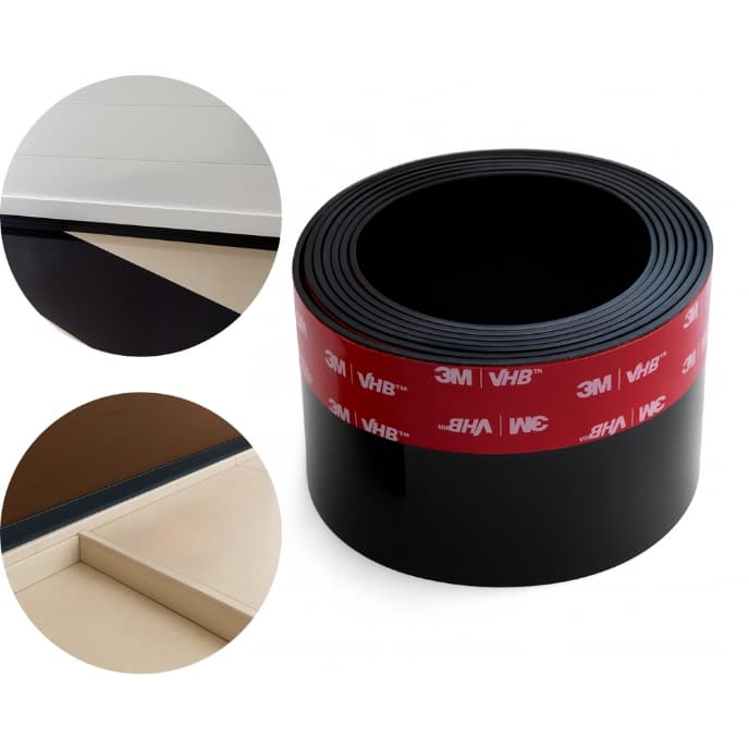 Protetor Veda Fresta Porta 5Mt X 5Cm Preto Janela Portão Blindex Vidro Madeira Borracha Rodo Isolamento Vedação Embaixo