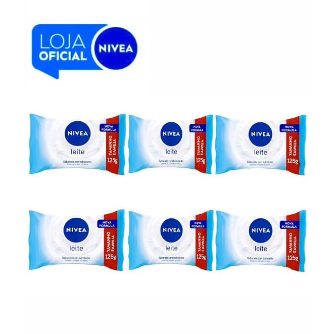KIT NIVEA Sabonete em Barra Leite 125g - 6 Unidades BBB 26
